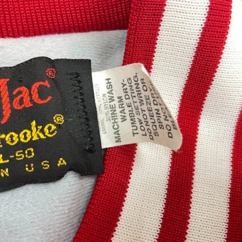 Vintage 80s Red Satin Utah "Rotary Bowl 1988" Bomber Jacket Size XL - Picture 4 of 6